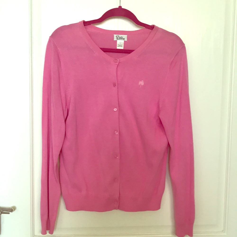 Lilly Pulitzer Pink Cardigan SZ L